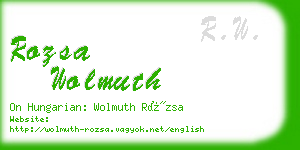 rozsa wolmuth business card